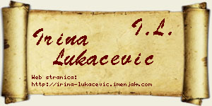 Irina Lukačević vizit kartica